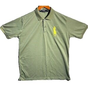 Polo By Ralph Lauren Big Pony Shirt Men's M Green Custom Fit Short Sleeve Retro